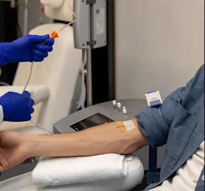 Cell collection procedure at the clinic