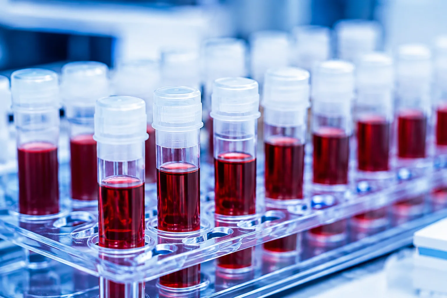 Échantillons de sang de laboratoire pour analyse